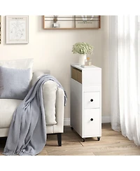 Slim Bathroom Storage Cabinet with 2 Slide Out Drawers
