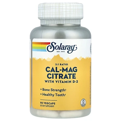 Solaray Cal-Mag Citrate with Vitamin D-2 - 90 VegCaps