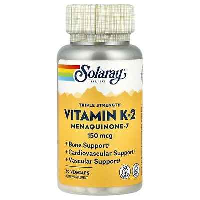 Solaray Triple Strength Vitamin K-2 Menaquinone-7 150 mcg - 30 VegCaps