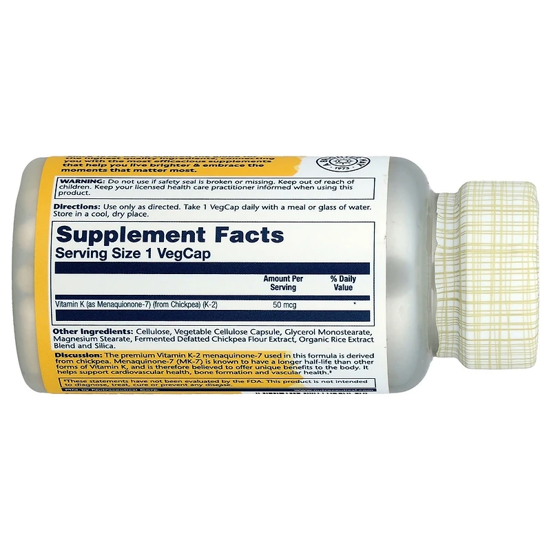 Solaray Vitamin K-2 Menaquinone-7 50 mcg - 60 VegCaps