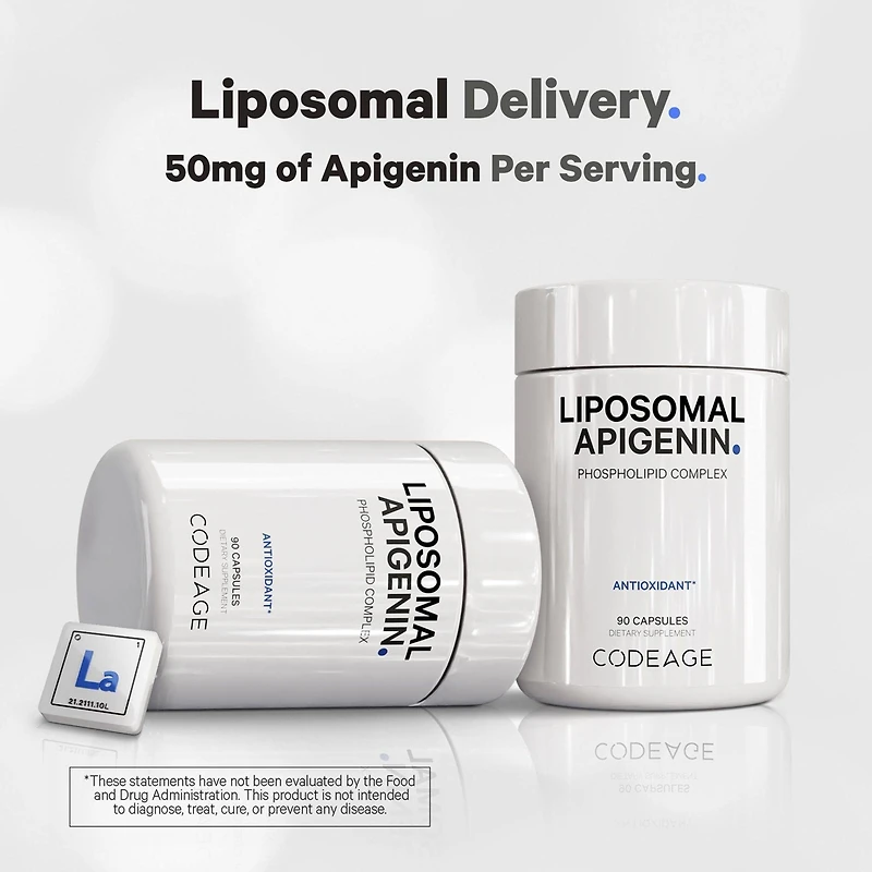 Codeage Liposomal Apigenin Supplement, 3-Month Supply, Daily Flavonoid Chamomile Extract, Liposomal Phospholipid Complex, Non-gmo Sunflower Oil, Phosp