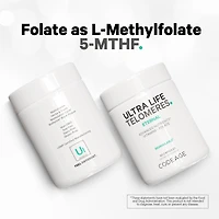 Codeage Ultra Life Telomeres Supplement - 5 Mthf Folate Vitamin B9, Vitamin B12 Methylcobalamin, Vitamin D3, L-Theanine, Ashwagandha