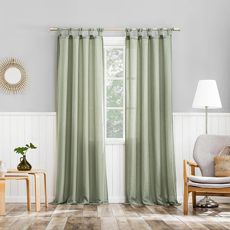 Hathaway Twist Tab Semi-Sheer Top Curtain Panel