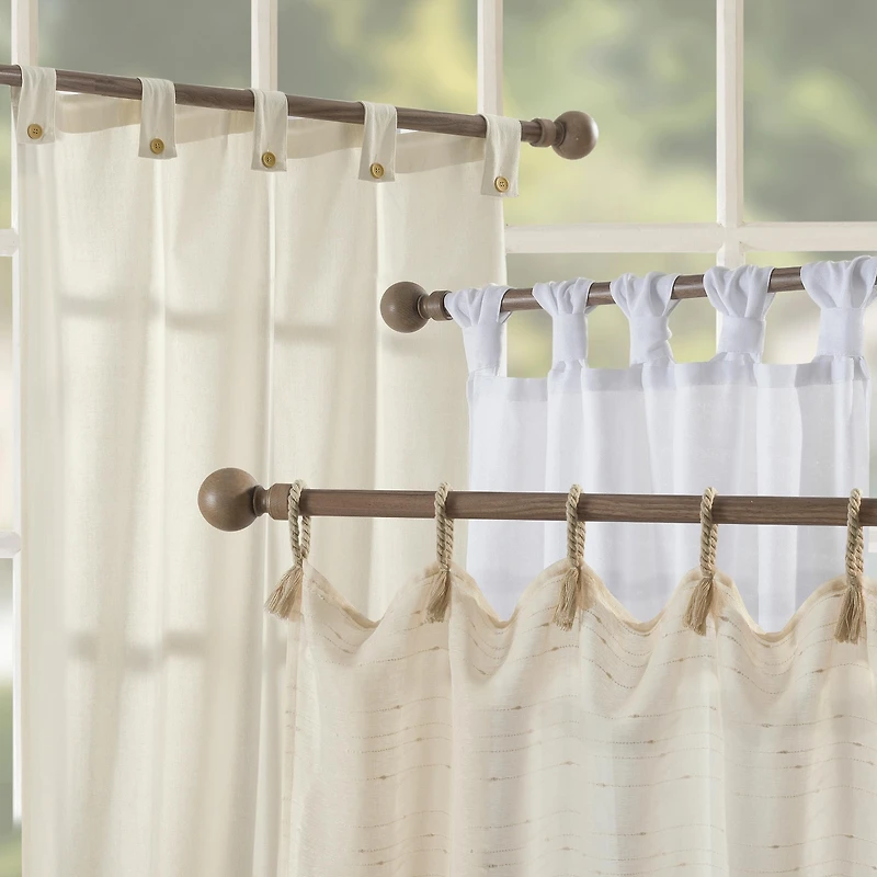Cotton Blend Button Tab Top Curtain