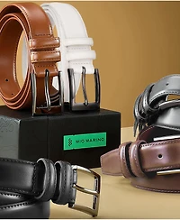Mio Marino Men's Dual Loop Leather Belt, 2 pack