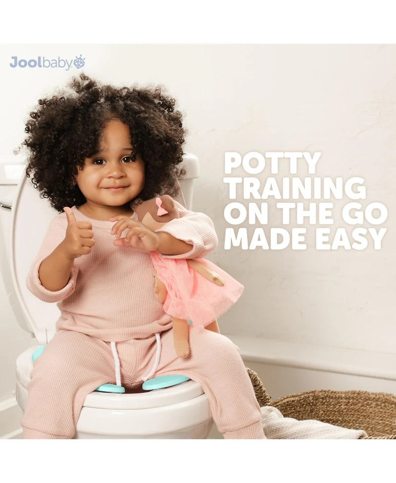 Jool Baby Folding Travel Potty Training Seat for Toddlers, Fits Round & Oval Toilets, Non-Slip Suction Cups, Includes Free Bag