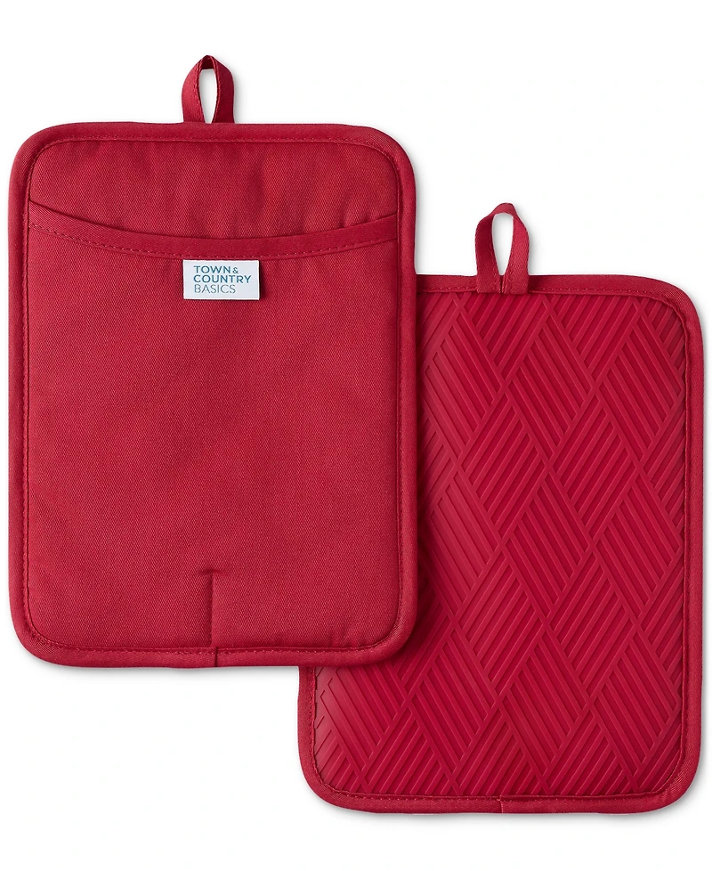 Town & Country Living Basics Silicone Basketweave Pot Holders, Set of 2