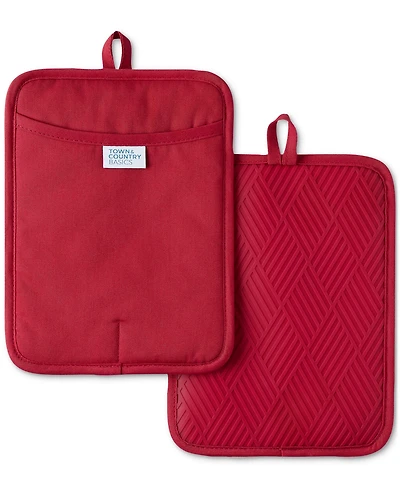 Town & Country Living Basics Silicone Basketweave Pot Holders, Set of 2