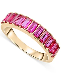 Audrey by Aurate Nano Emerald Color Baguette Ring (1 ct. t.w.) Gold Vermeil (Also White Sapphire Color, Ruby & Blue Sapphi
