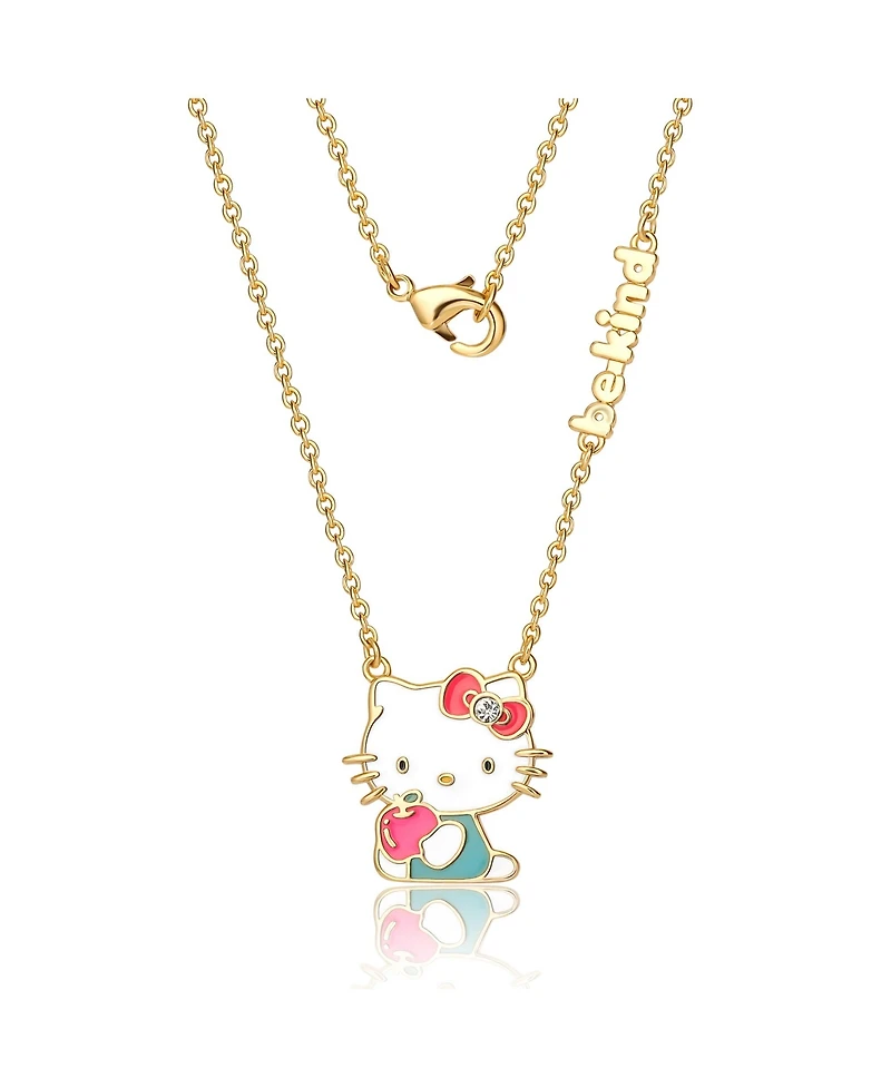 Sanrio Hello Kitty Crystal "Be Kind" Apple Necklace - 18'' Chain