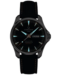 Certina Men's Swiss Automatic Ds Action Day-Date Powermatic 80 Blue Synthetic Strap Watch 41mm