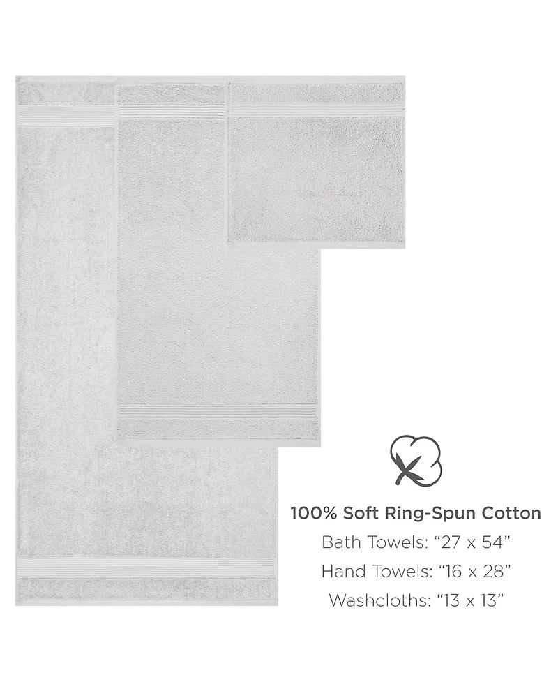 Host and Home 6-Piece Bathroom Towel Set (2 Bath Towels, 2 Hand Washcloths), Double Stitched Edges, 600 Gsm, Soft Ringspun Cotton, Stylish S