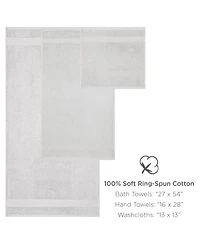 Host and Home 6-Piece Bathroom Towel Set (2 Bath Towels, 2 Hand Washcloths), Double Stitched Edges, 600 Gsm, Soft Ringspun Cotton, Stylish S