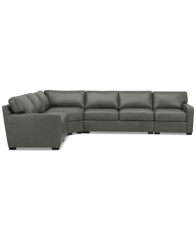 Radley 148" 5-Pc. Leather Wedge L Shape Modular Sectional, Created for Macy's