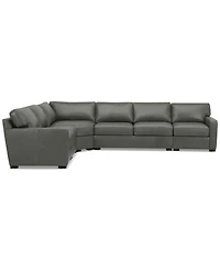 Radley 148" 5-Pc. Leather Wedge L Shape Modular Sectional, Created for Macy's