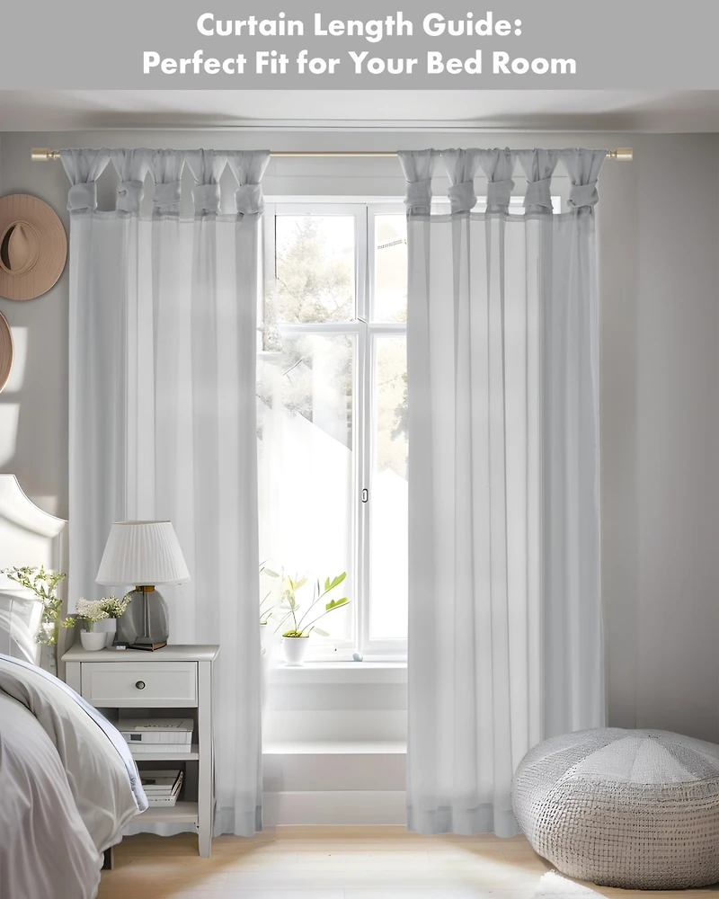 Madison Park Ceres Twist Tab Voile Sheer Window Curtain Pair, 50"W x 95"L, 2 Pack