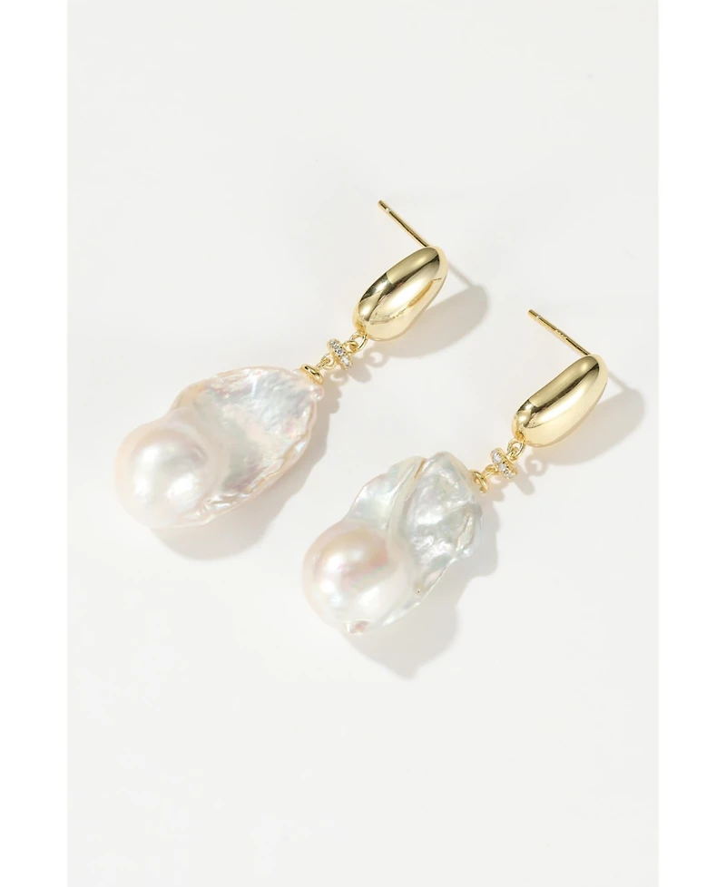 Doris Large Freshwater Baroque Pearl Drop Earrings