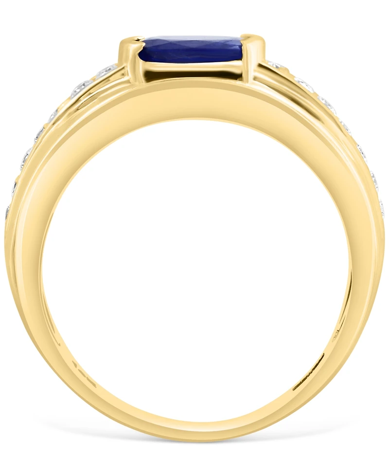 Effy Men's Sapphire (1-3/8 ct. t.w.) & Diamond (3/8 ct. t.w.) Ring in 14k Gold