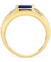 Effy Men's Sapphire (1-3/8 ct. t.w.) & Diamond (3/8 ct. t.w.) Ring in 14k Gold