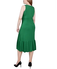 Ny Collection Petite Sleeveless Asymmetrical Ruched Dress