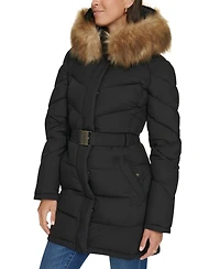 Tommy Hilfiger Women's Faux-Fur-Trim Hooded Puffer Coat, Created for Macy's