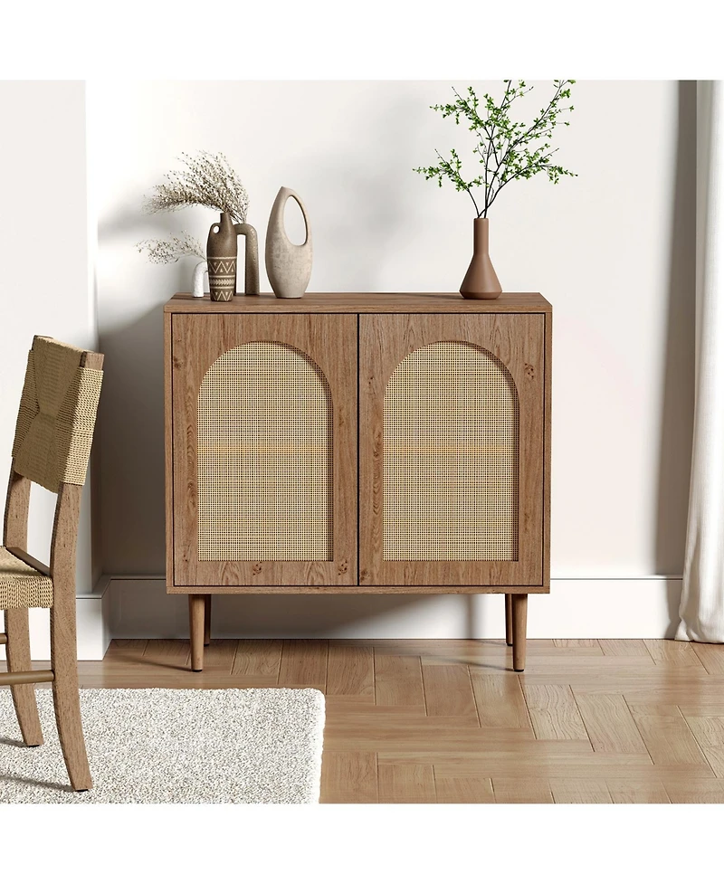 Broyles Contemporary Accent Cabinet with Wood Legs