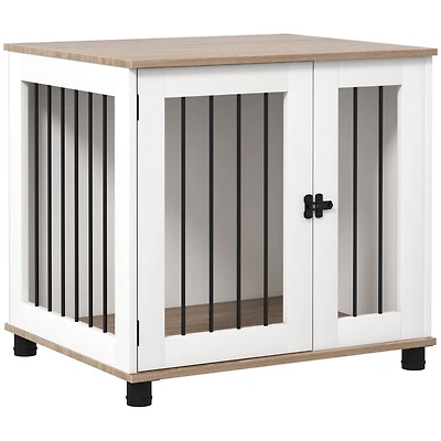 PawHut Dog Crate Furniture, Side or End Table w/ Door for Small Medium Dogs