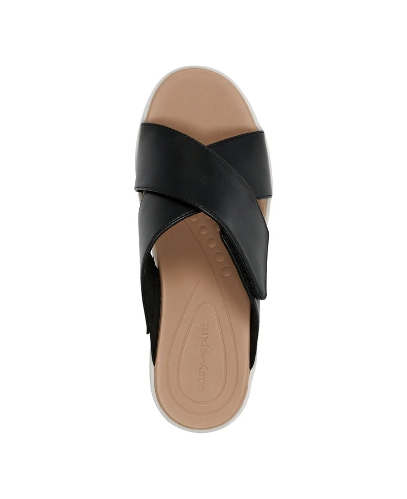 Easy Spirit Women's Bindie Crisscross Lightweight Wedge Sandals