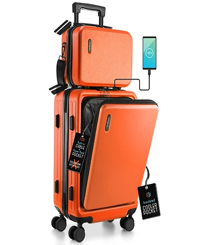 TravelArim 22" Hard Shell Lightweight Carry On Luggage Airline Approved with Smart Organization and Attachable Cosmetic Case