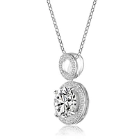 Sterling Silver Overlay Champagne Cubic Zirconia Double O Necklace