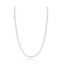 Etoielle White Gold Tone Cz Tennis Necklace