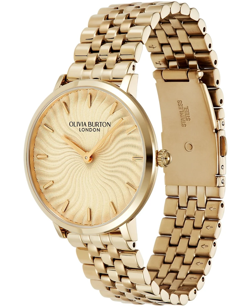 Olivia Burton Women's Radiant Sun Gold-Tone Stainless Steel Watch 35mm