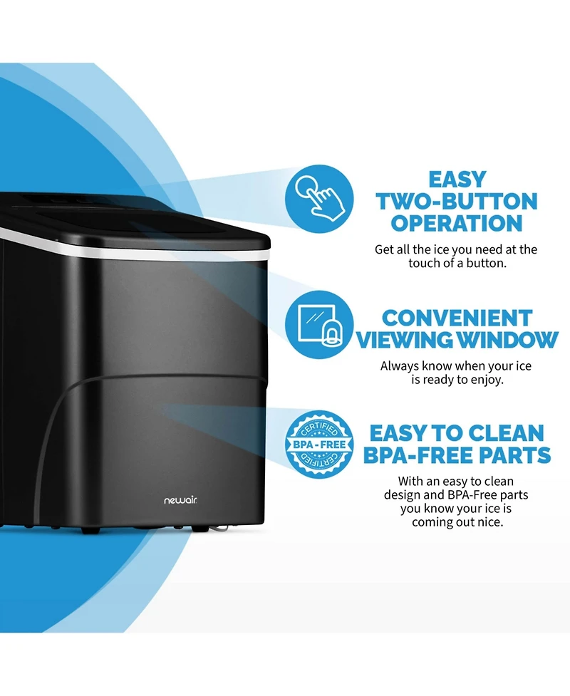 Newair 26 lbs. Countertop Bullet Ice Maker in Black