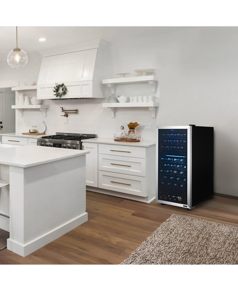 Newair Freestanding Bottle Dual Zone Compressor Wine Fridge with Low-Vibration Ultra-Quiet Inverter Compressor