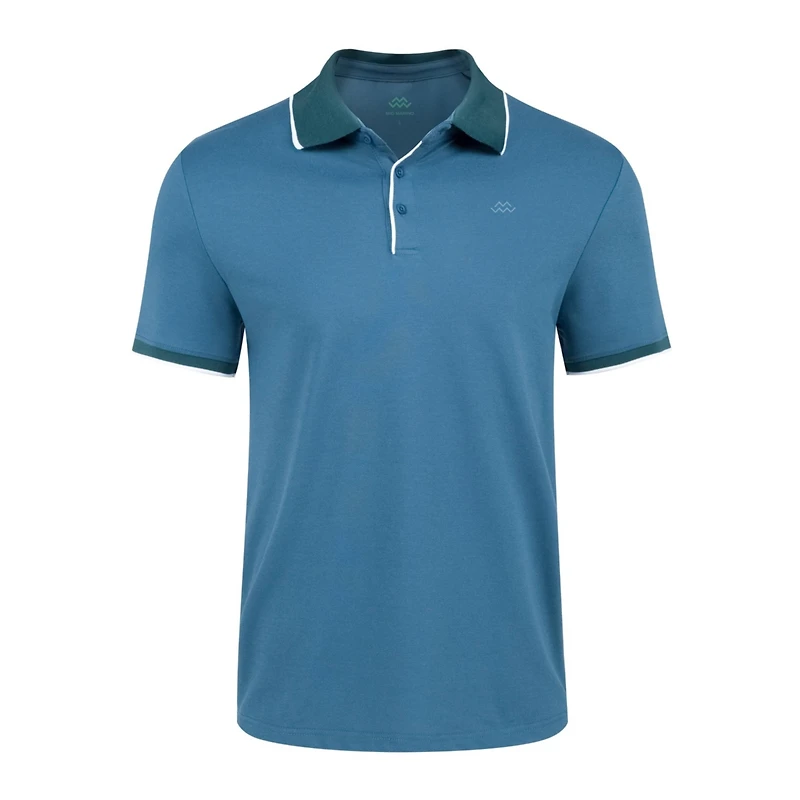 Men's Classic-Fit Cotton-Blend Pique Polo Shirt with Contrast Collar