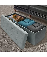 Sorbus Faux Suede Storage Bench