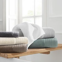 Aston and Arden Anatolia Turkish Washcloths (8 Pack), 13x13, 600 Gsm, Woven Linen-Inspired Dobby, Ring Spun Combed Cotton, Low Twist