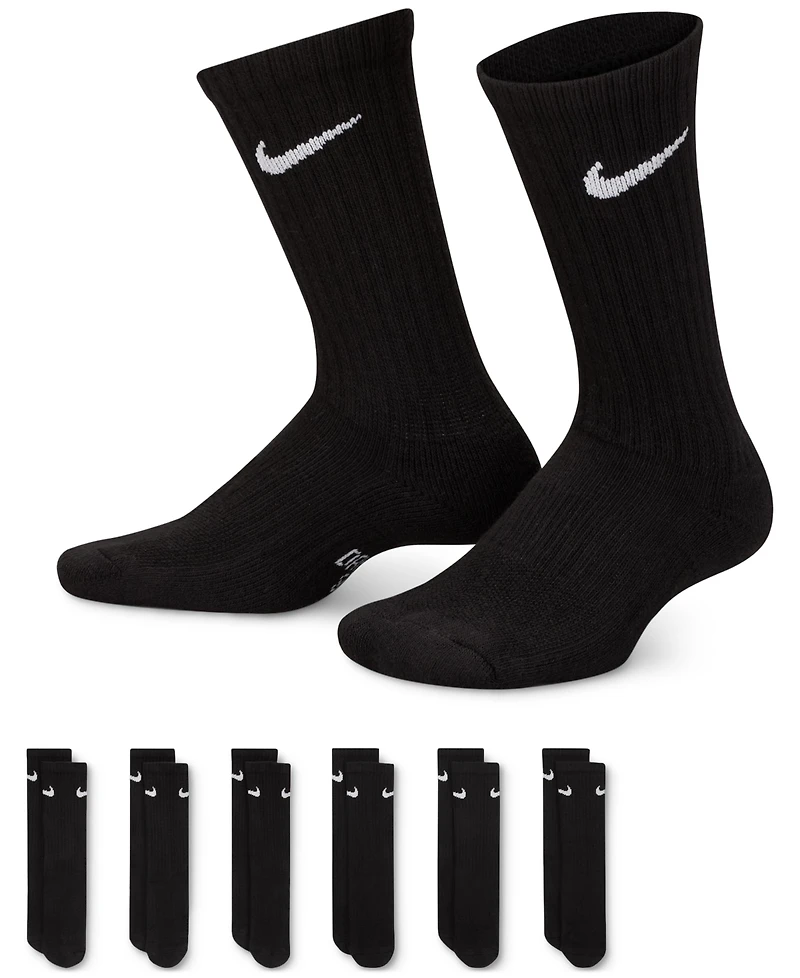 Nike Big Kids' Cushioned Crew Socks, 6 Pairs