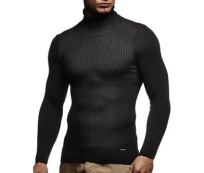 Leif Nelson Men's Turtleneck Sweater Slim Fit Polo Neck Longsleeve | Turtleneck Sweater Long Sleeve for Men