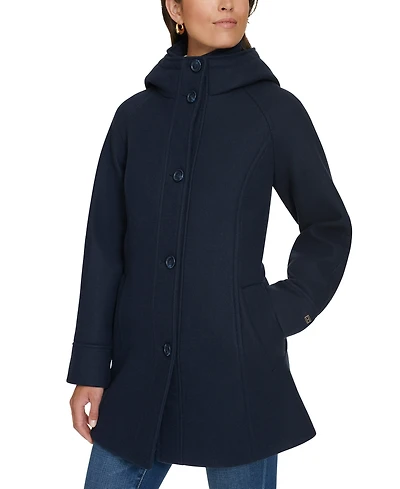 Tommy Hilfiger Women's Hooded Button-Front Coat, Created for Macy's