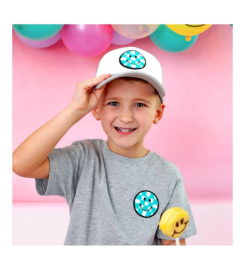 Sweet Wink Boys Smiley Checker Patch Hat