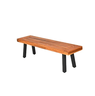 Slickblue Acacia Wood Dining Bench Rustic Wood Outdoor Patio