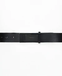 Calvin Klein Men's Ultra-Modern Inlaid Plaque-Buckle Logo Belt