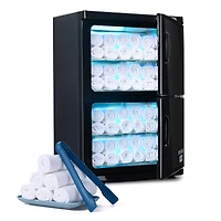 46L 2in1 Dual Cabinet Towel Warmer Uv Sterilizer with 4 Racks for Salon Hotel