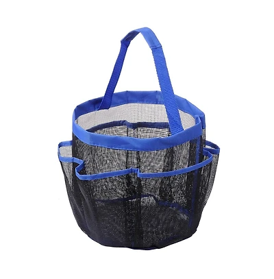 Yescom Portable Mesh Shower Caddy Tote 8 Pockets Bathroom Carry Bag Blue/Black Opt