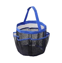 Yescom Portable Mesh Shower Caddy Tote 8 Pockets Bathroom Carry Bag Blue/Black Opt