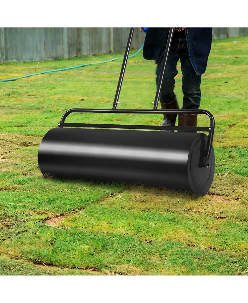 Slickblue Tow Lawn Roller Water Filled Metal Push