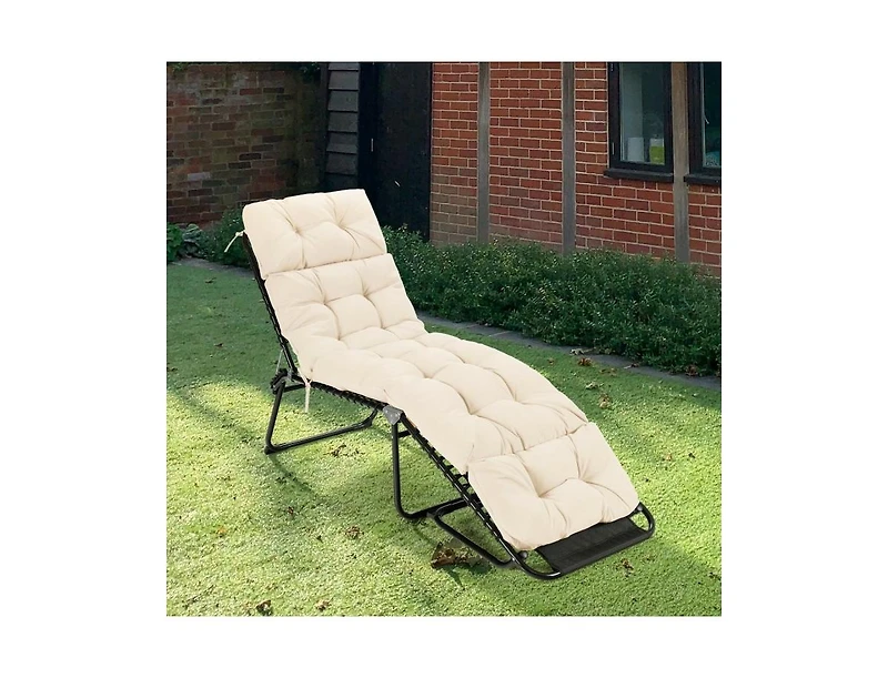 Slickblue Outdoor Lounge Chaise Cushion with String Ties for Garden Poolside