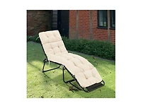 Slickblue Outdoor Lounge Chaise Cushion with String Ties for Garden Poolside