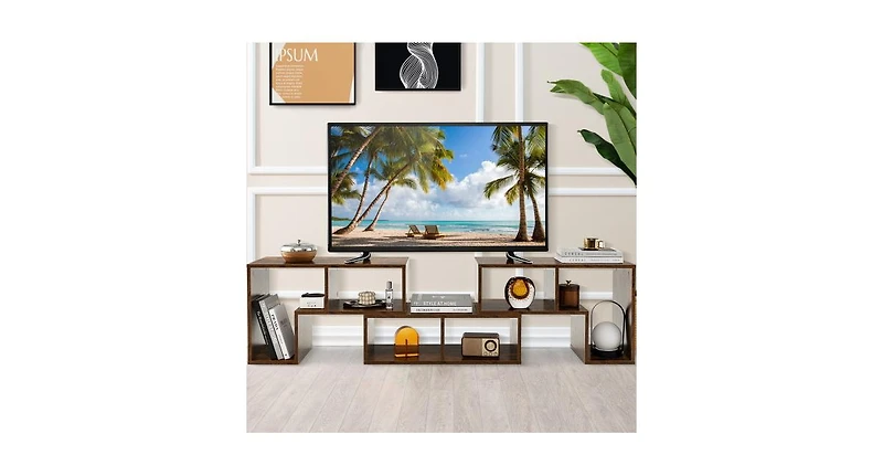 Slickblue 3 Pieces Adjustable Tv Stand for TVs up to 65 Inch with Shelves